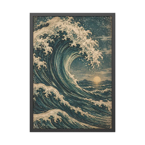 Framed ocean wave poster wall art - posters