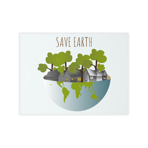 Globe with trees and houses, a concept for Save Earth Wall Decals