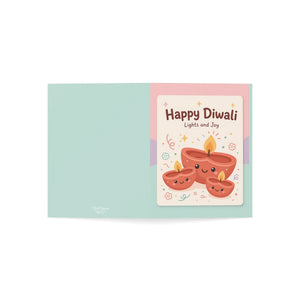 Personalized, Diwali Greeting Cards — 'Happy Diwali: Lights and Joy' Festive Card Pack (1/10/30/50 pcs)