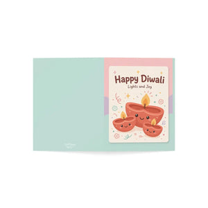 Personalized, Diwali Greeting Cards — 'Happy Diwali: Lights and Joy' Festive Card Pack (1/10/30/50 pcs)