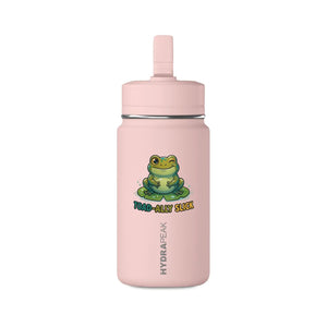 Personalized DipaliZ kids straw bottle with the Toad-ally Slick cartoon frog