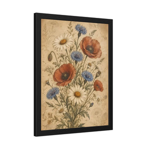 Framed paper poster – vintage wildflower botanical floral wall art - posters