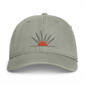 Sunrise Embroidered Cap — Coastal Washed Baseball Hat, Desert sunburst
