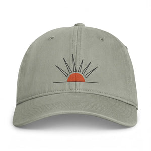 Adjustable metal slider closure on the DipaliZ sunrise embroidered washed cap