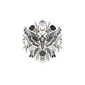 Gothic death’s head moth kiss-cut vinyl decal - home decor decals