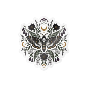 Gothic death’s head moth kiss-cut vinyl decal - home decor decals