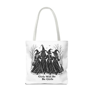 Witch Sisters Tote — “Girls Will Be Girls” Halloween Tote Bag