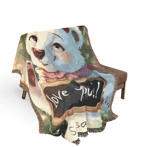DipaliZ Snuggly Polar Bear Woven Blanket 100% Cotton