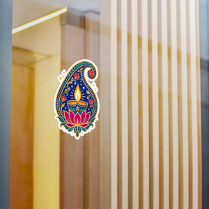 Paisley diya lotus kiss-cut vinyl decal - home decor decals