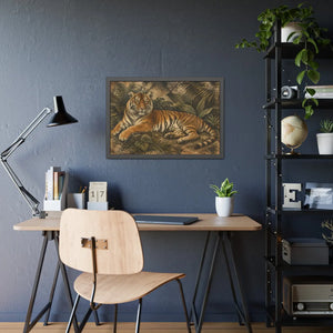 Framed paper poster – resting tiger in tropical jungle - posters