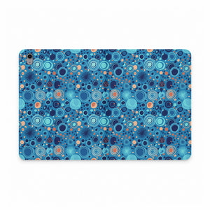 Blue Retro Circles Tablet Folio Case — Geometric Oceanic Pattern