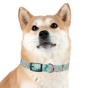 Sea Life Dog Collar — Aqua Fish & Coral Pattern for Pets