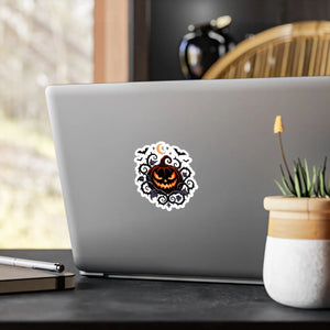 Halloween pumpkin kiss-cut vinyl decal - home decor decals