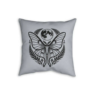 Neutral boho moth cushion by DipaliZ, offered up to 20 inches square