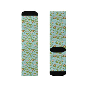 Frog Pond Pattern Socks — Cute Novelty Sublimation Crew Socks