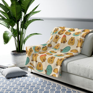 Cute capybara Sherpa Blanket – Cozy Animal Pattern Throw for Kids & Pet Lovers