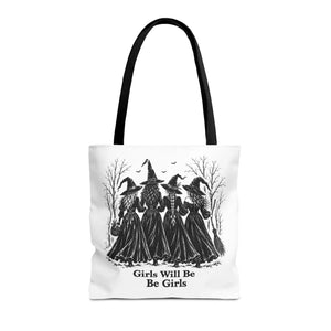 Witch Sisters Tote — “Girls Will Be Girls” Halloween Tote Bag