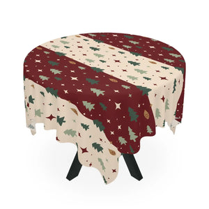 Christmas Tree Stripe Tablecloth — Festive Holiday Dining Decor