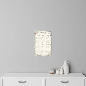 Neutral-ground floral calendar decal by DipaliZ, offered in three wall sizes