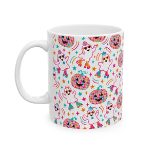 Colorful disco unicorn ceramic mug - mugs
