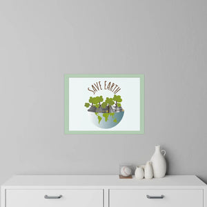 Save Earth Wall Decal – Eco-Friendly Globe Illustration for Home & Classroom