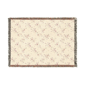 Woven Blanket — Reversible Cozy Throw with Neutral Floral & Speckled Night Sides