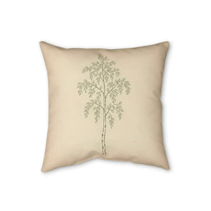 Faux linen weave showing under the printed line of a DipaliZ botanical pillow
