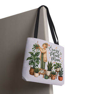 Crazy Plant Mom Tote Bag — Plant Lover Canvas Tote