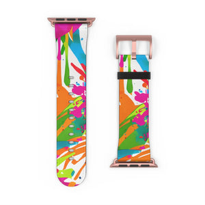 Color splash watch band, vibrant paint-splatter apple strap - bands