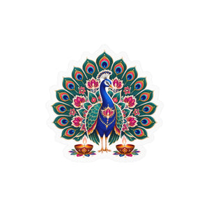 Peacock mandala kiss-cut vinyl decal - home decor decals