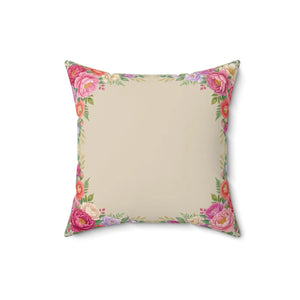 Floral Photo Pillow – Personalized Square Decorative Throw Pillow
