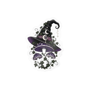 Mystical witch hat mushroom kiss-cut vinyl decal - home decor decals