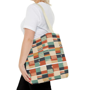Aztec Patchwork Tote Bag – Boho Geometric All-Over Print Tote