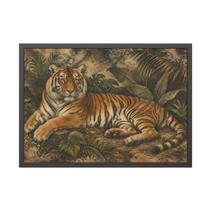 Framed paper poster – resting tiger in tropical jungle - posters