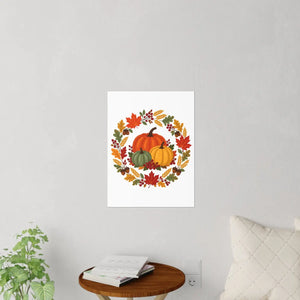 Autumn harvest pumpkin wreath wall decal - decals