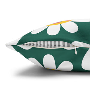 Emotive Daisy Throw Pillowcase — Cute Emoji Flower Decorative Pillow Cover