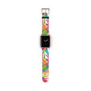 Color splash watch band, vibrant paint-splatter apple strap - bands