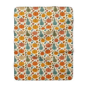 Crookneck squash detail from the DipaliZ autumn gourd blanket print