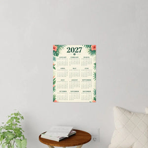 DipaliZ tropical calendar wall decal, adhesive backed for a smooth dry wall
