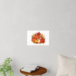 Autumn fox and pumpkins fall wall decal - decals
