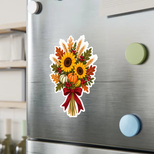 Autumn sunflower bouquet kiss-cut vinyl decal - home decor decals