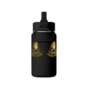 Close view of the frog artwork and hand-lettered caption on the DipaliZ mini bottle