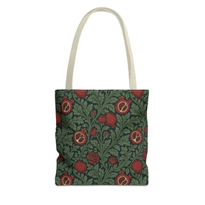 Vintage william morris-inspired botanical pomegranate tote bag - bags