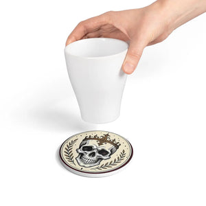 Skull King Ceramic Coaster — Gothic Crown Skull Drink Coaster