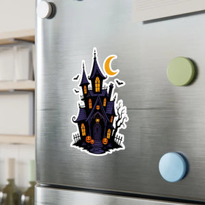 Haunted halloween castle kiss-cut vinyl decal - home decor decals