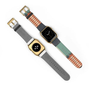 Boho Tie-Dye Watch Band – Green & Terracotta Patterned Apple Watch Strap