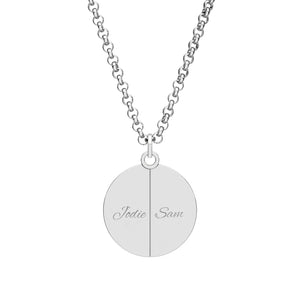 DipaliZ hidden message necklace, stainless steel split circle pendant on a fine chain
