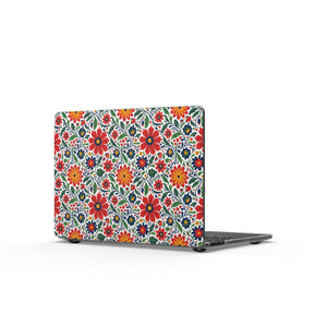 Floral Mosaic Matte MacBook Case — Colorful Boho Flower Laptop Cover