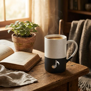 Musical note speckled ceramic mug - mugs