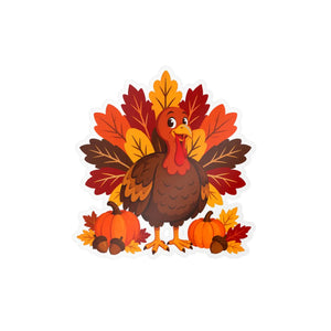 Thanksgiving turkey kiss-cut vinyl decal - home decor decals